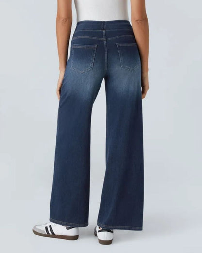 PANTALÓN VAQUERO ANCHO DE CINTURA ELÁSTICA