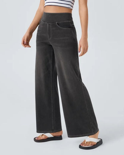 PANTALÓN VAQUERO ANCHO DE CINTURA ELÁSTICA