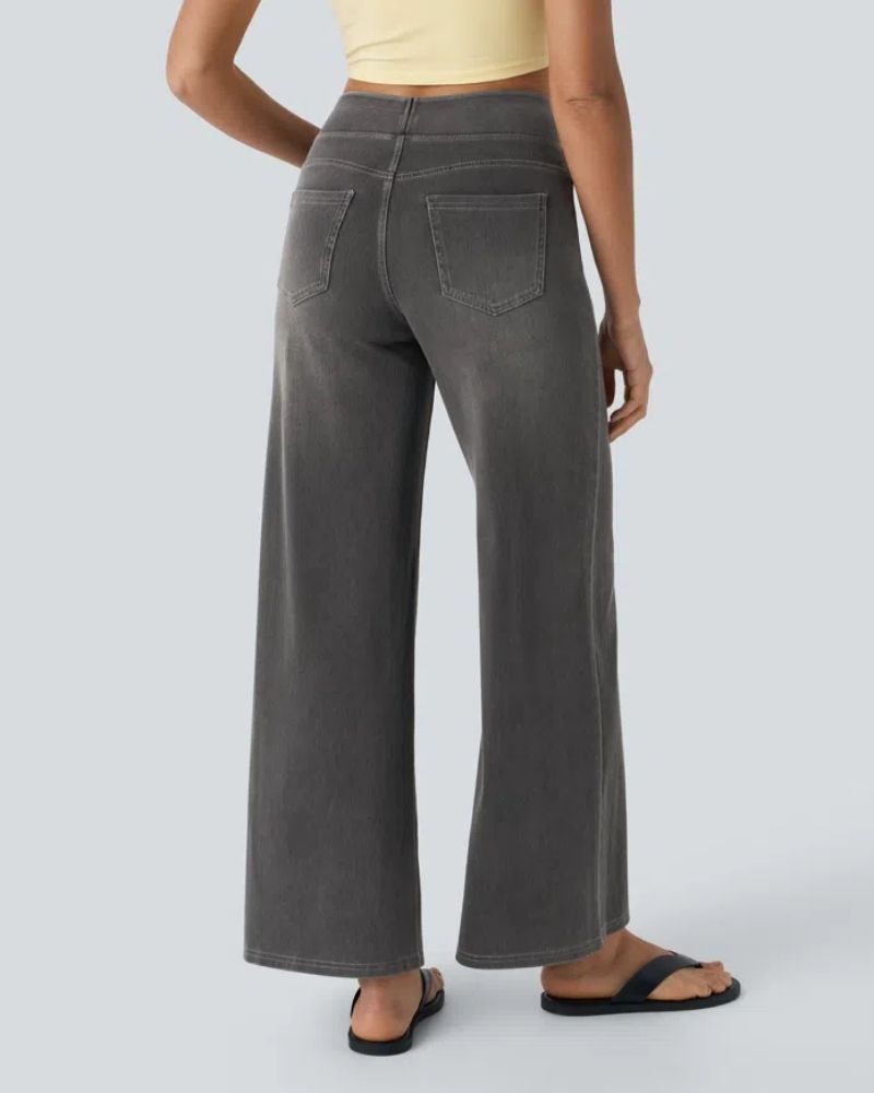 PANTALÓN VAQUERO ANCHO DE CINTURA ELÁSTICA