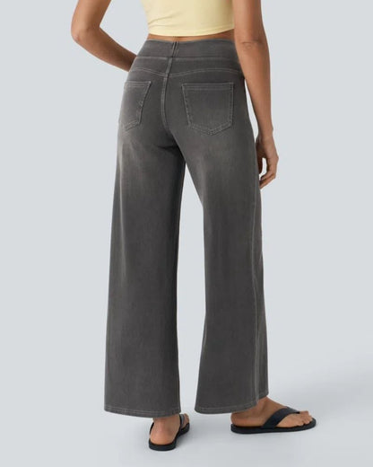 PANTALÓN VAQUERO ANCHO DE CINTURA ELÁSTICA