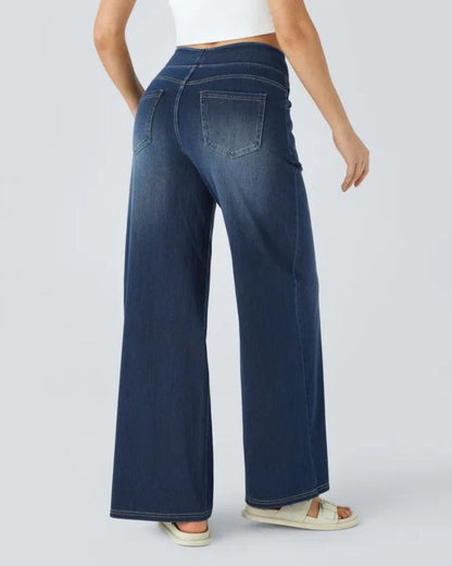PANTALÓN VAQUERO ANCHO DE CINTURA ELÁSTICA