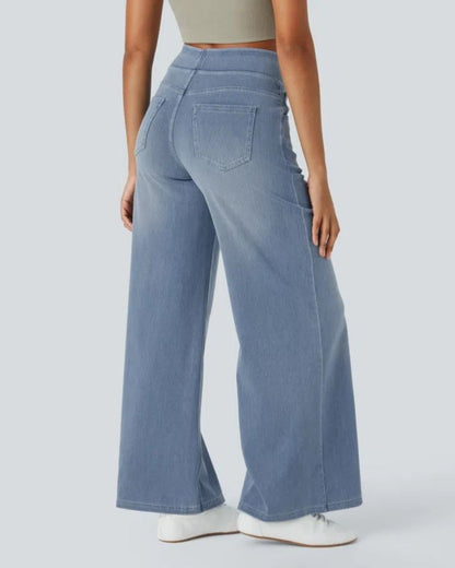 PANTALÓN VAQUERO ANCHO DE CINTURA ELÁSTICA