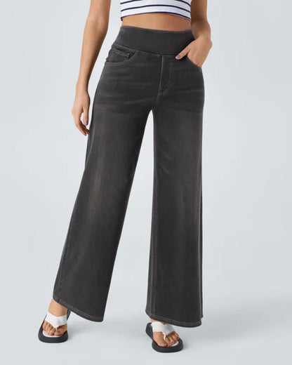 PANTALÓN VAQUERO ANCHO DE CINTURA ELÁSTICA