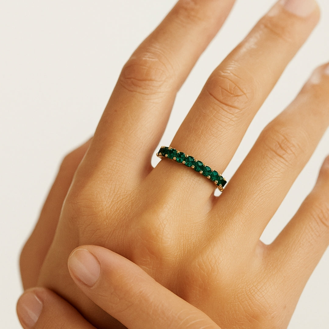 ANILLO VALENTINA ROCHE ETERNITY VERDE CON CIRCONITAS