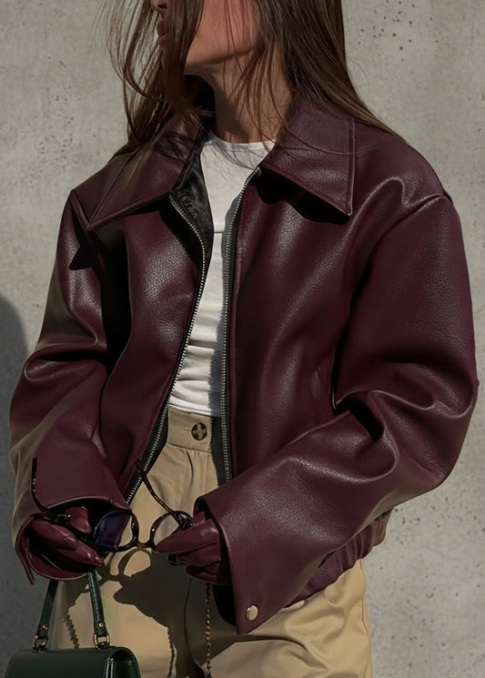 CHAQUETA VALENTINA ROCHE DE CUERO VEGANO ELEGANTE