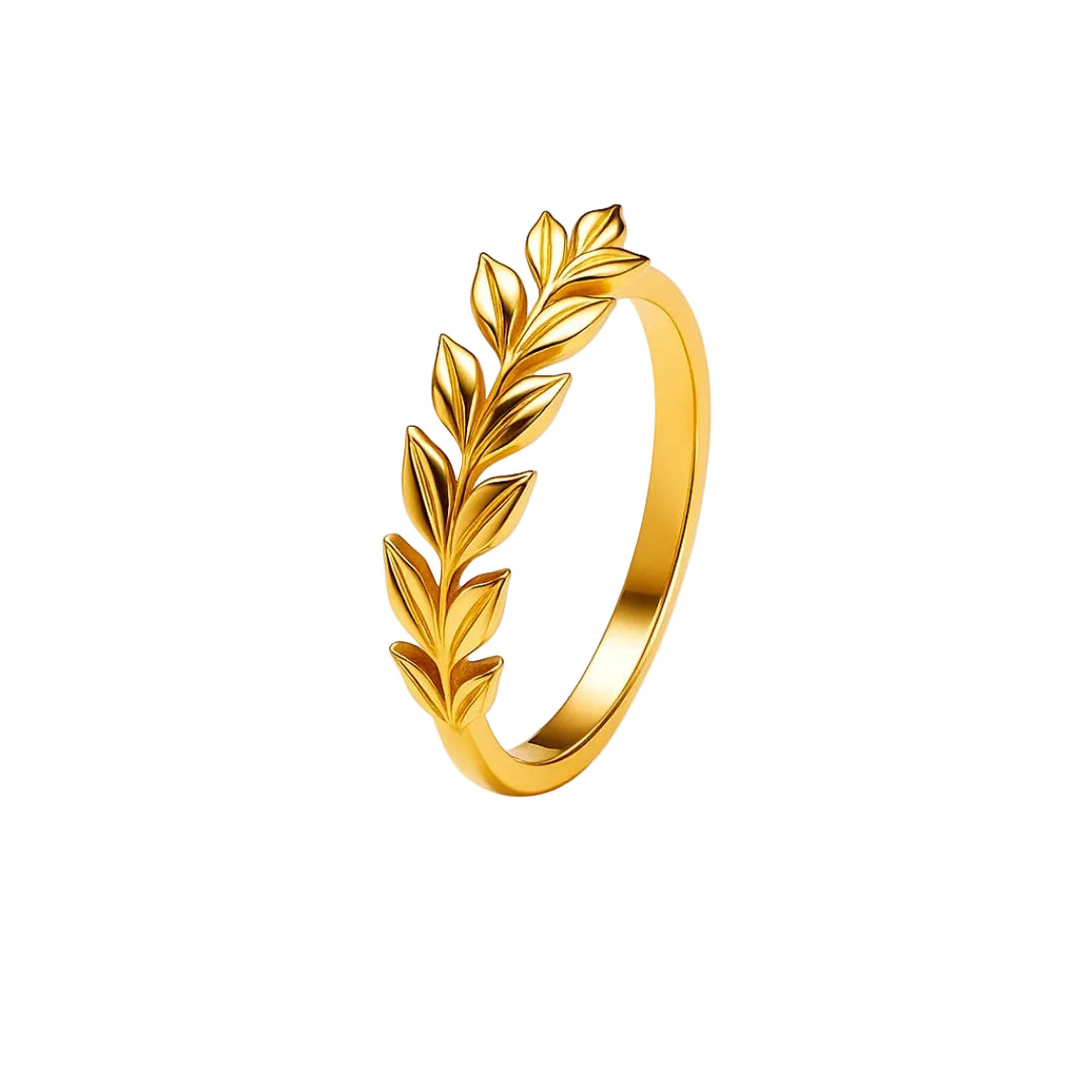 ANILLO VALENTINA ROCHE DORADO HOJAS ENTRELAZADAS