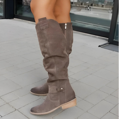 BOTAS ALTAS DE ANTE PARA MUJER