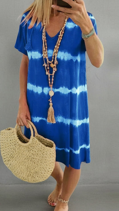 VESTIDO BOHO TIE-DYE DE VERANO · LIGERO, CHIC Y ATEMPORAL