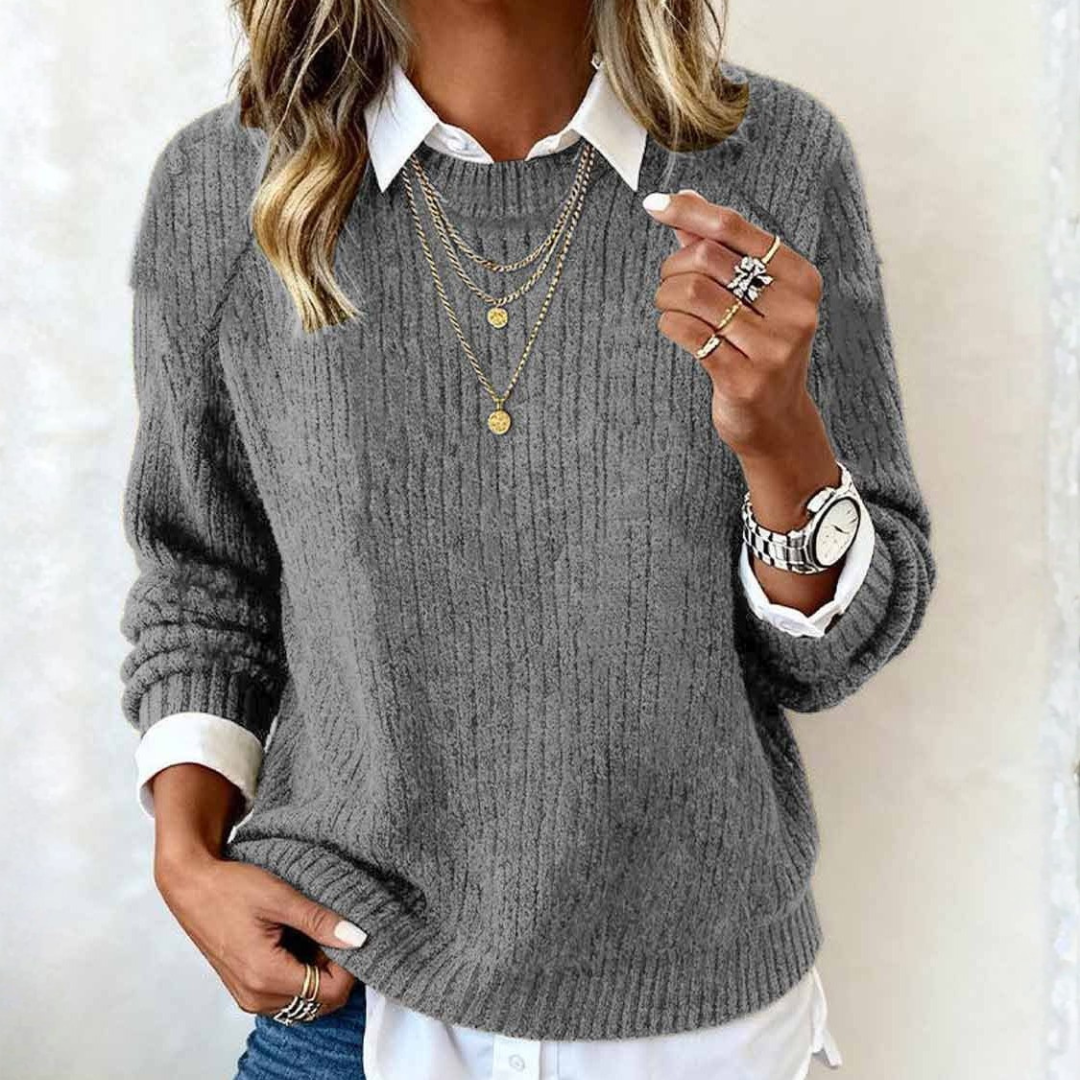 JERSEY DE PUNTO LIGERO CON CUELLO REDONDO