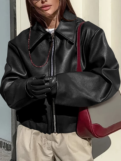 CHAQUETA VALENTINA ROCHE DE CUERO VEGANO ELEGANTE