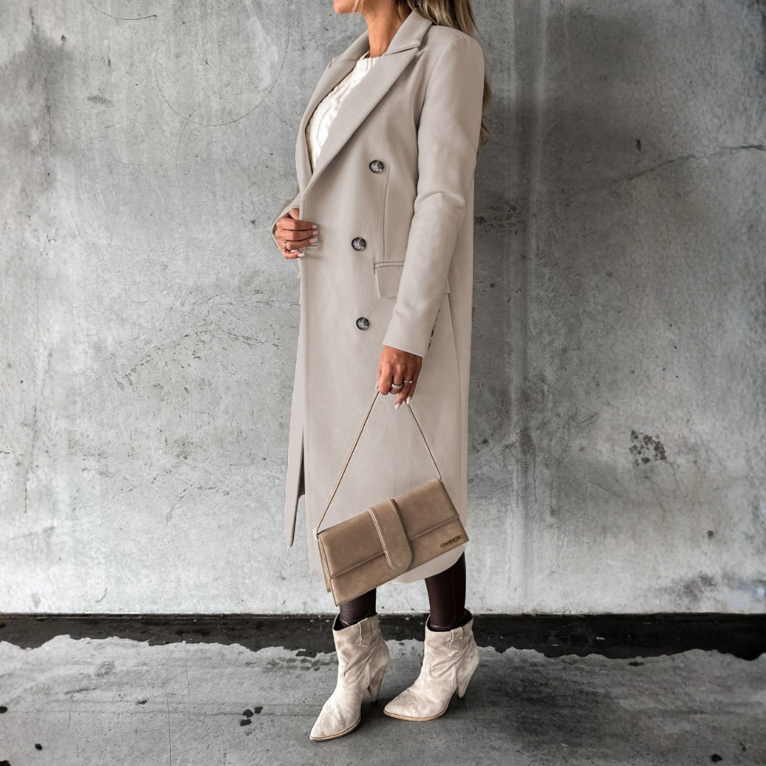 ABRIGO LARGO CLÁSICO DE MUJER