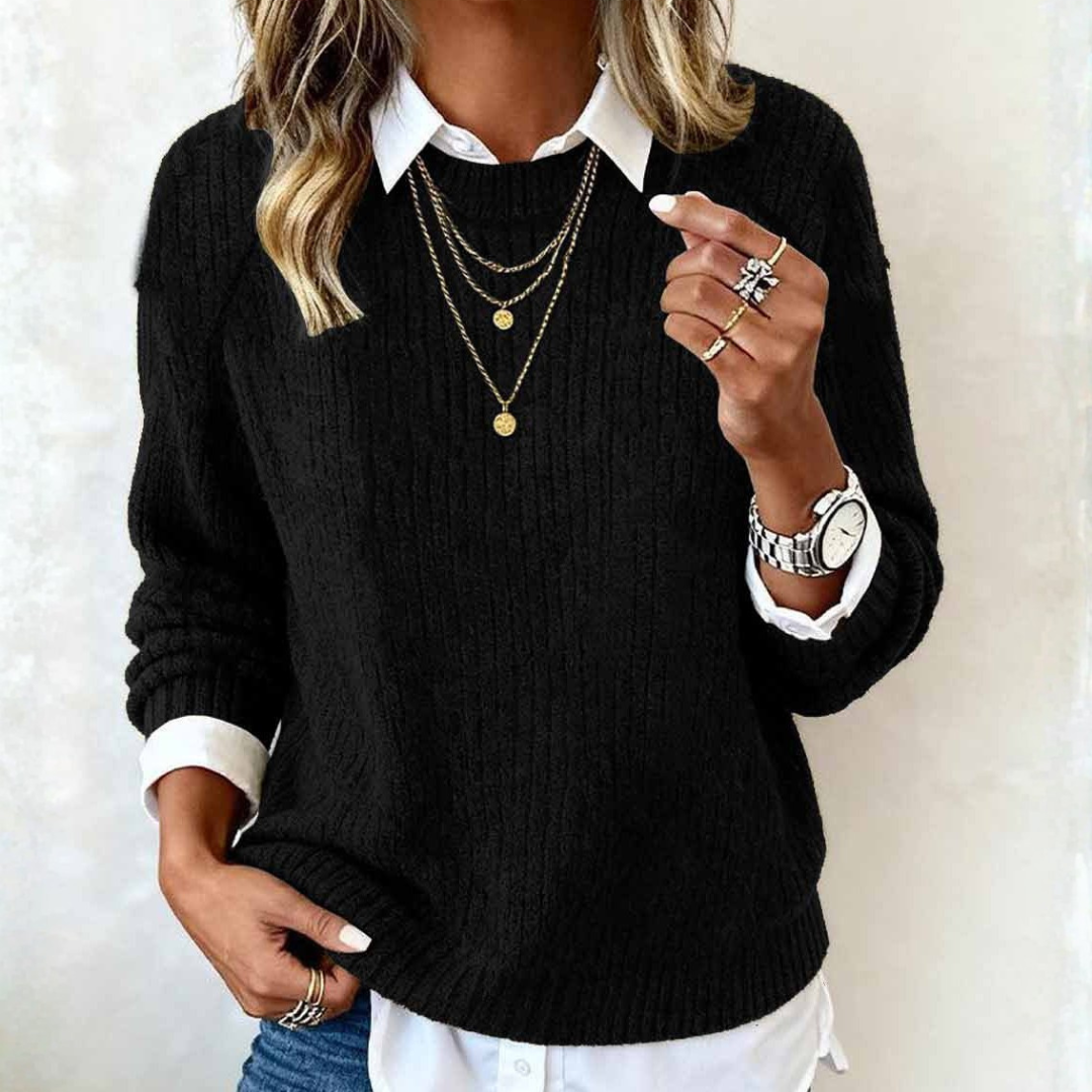 JERSEY DE PUNTO LIGERO CON CUELLO REDONDO