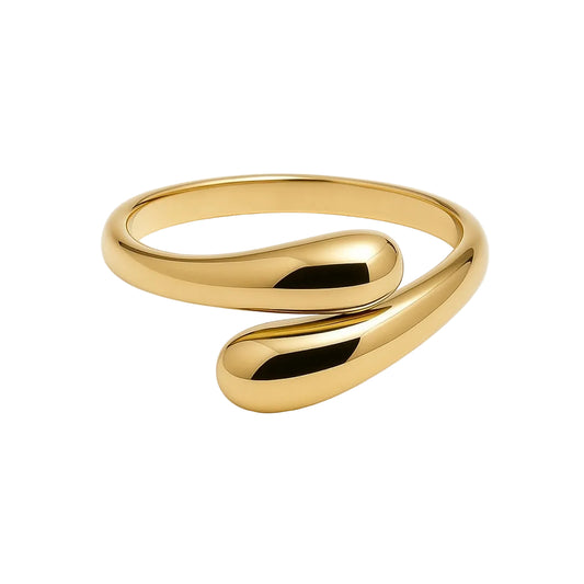 ANILLO VALENTINA ROCHE ARO ORGÁNICO DOBLE ACABADO DORADO