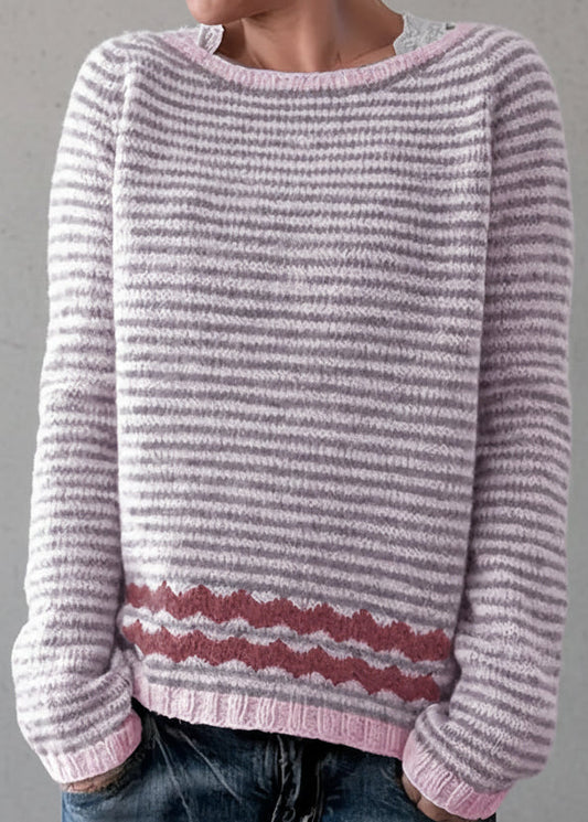 JERSEY DE PUNTO A RAYAS CON DETALLE JACQUARD