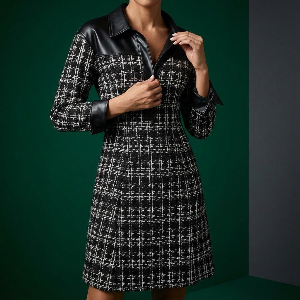 SERENA - VESTIDO MIDI ELEGANTE DE ALGODÓN ESTRUCTURADO