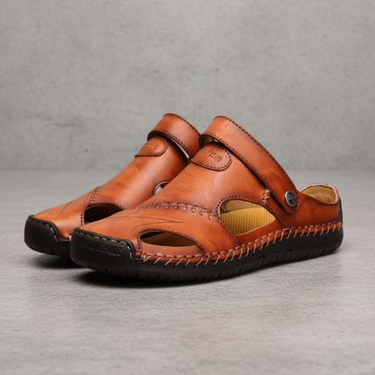 SANDALIAS DE PIEL CÓMODAS CON CIERRE DE VELCRO Y SUELA FLEXIBLE