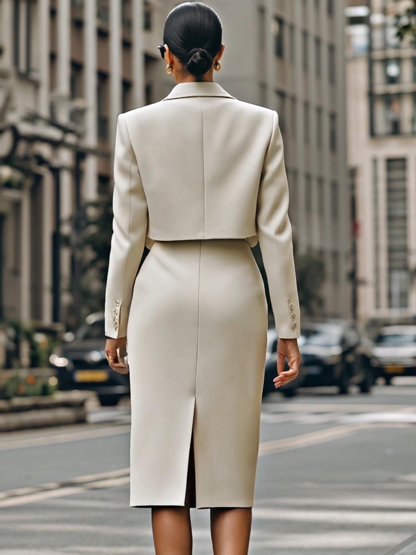 VESTIDO MIDI VALENTINA ROCHE SASTRERO ELEGANTE