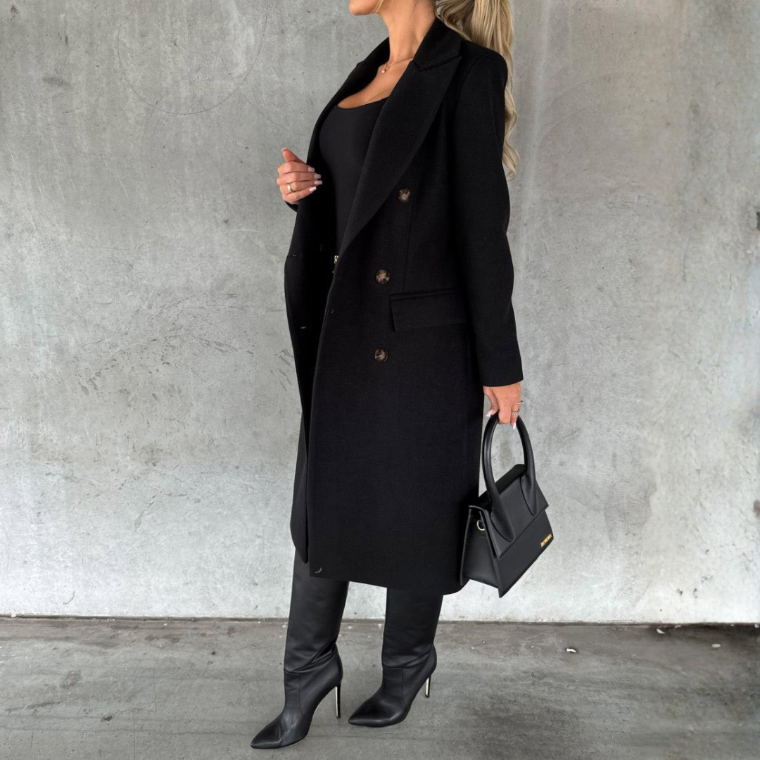 ABRIGO LARGO CLÁSICO DE MUJER