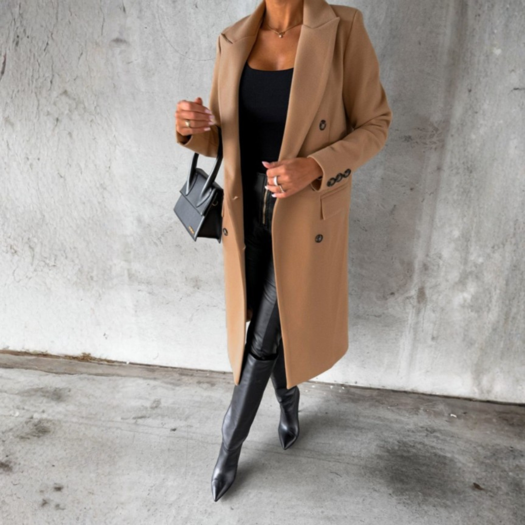 ABRIGO LARGO CLÁSICO DE MUJER