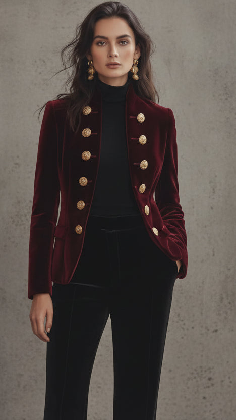 BLAZER VALENTINA ROCHE DE TERCIOPELO ELEGANTE