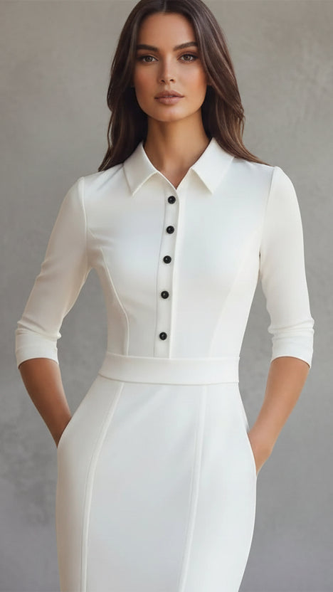 VESTIDO MIDI VALENTINA ROCHE ELEGANTE