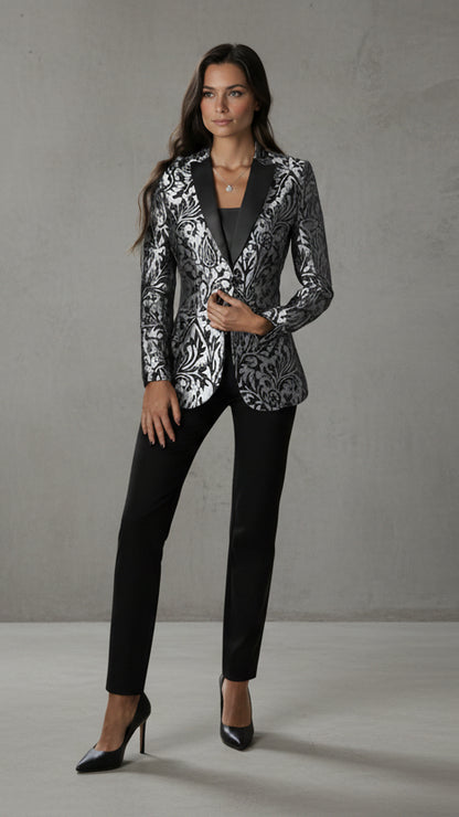 BLAZER VALENTINA ROCHE SASTRERO ESTAMPADO ELEGANTE