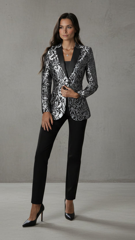 BLAZER VALENTINA ROCHE SASTRERO ESTAMPADO ELEGANTE