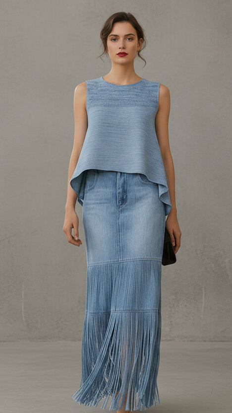 CONJUNTO VALENTINA ROCHE DENIM ELEGANTE