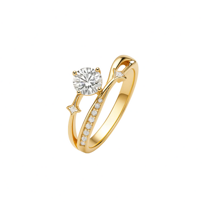 ANILLO VALENTINA ROCHE SOLITARIO DOBLE ARO CON CIRCONITA