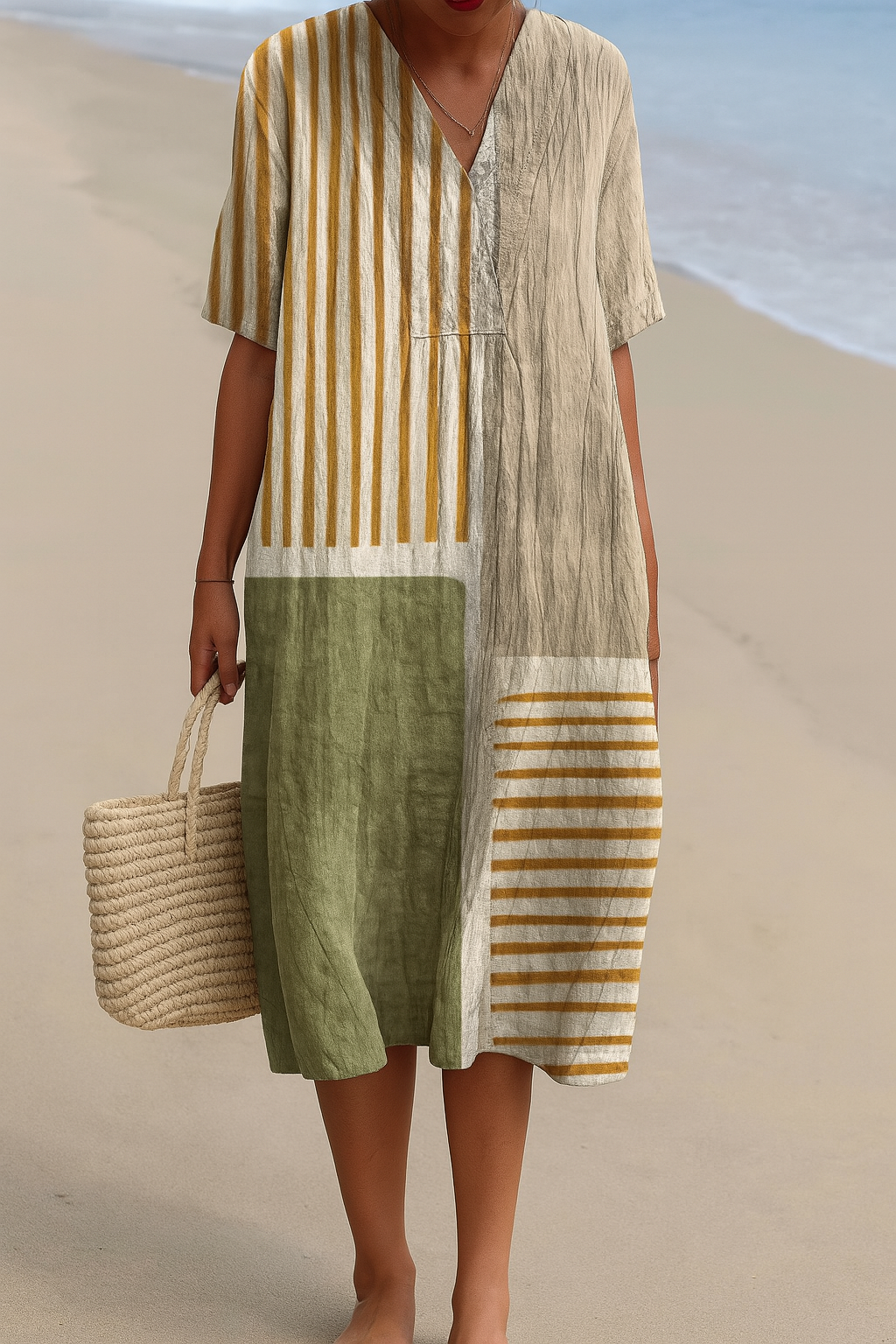 VESTIDO LEAH BREEZE RAYAS NATURALES