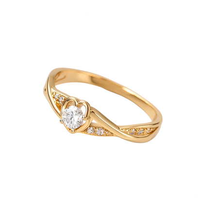 ANILLO VALENTINA ROCHE DORADO CORAZÓN CON CIRCONITAS