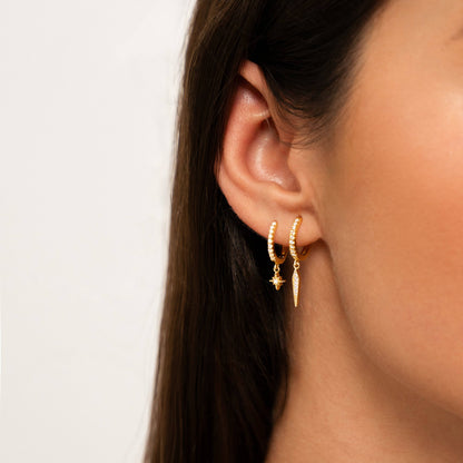 PENDIENTES VALENTINA ROCHE ARO CON ESTRELLA Y CIRCONITAS