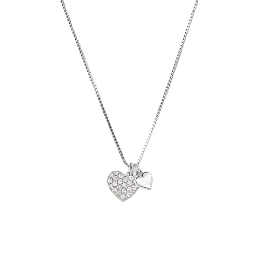 COLLAR VALENTINA ROCHE CORAZÓN PLATEADO CON CIRCONITAS