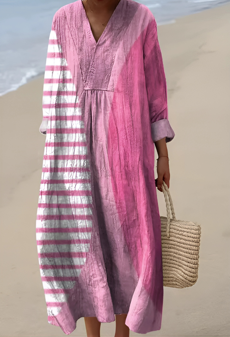 VESTIDO ASTRALE GRACE RAYAS ROSA