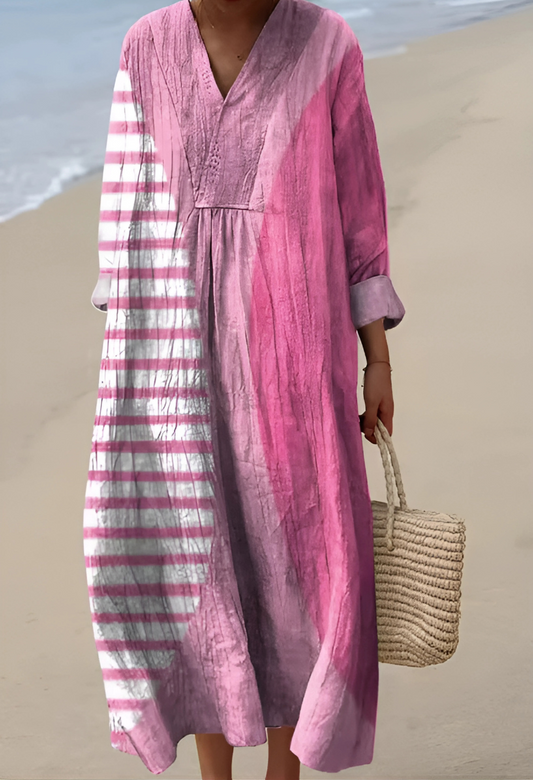 VESTIDO ASTRALE GRACE RAYAS ROSA