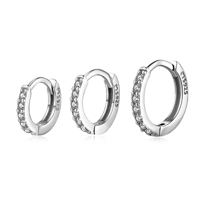 PENDIENTES VALENTINA ROCHE AROS PLATEADOS CON CIRCONITAS