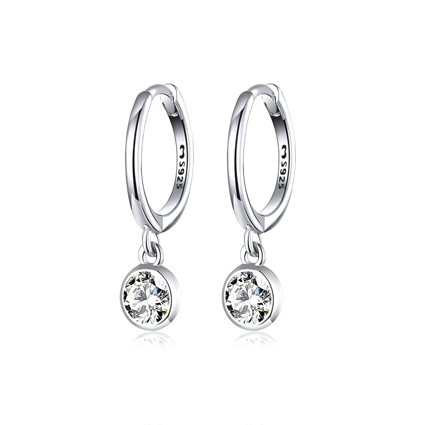 PENDIENTES VALENTINA ROCHE ARO PLATEADO CON COLGANTE DE CIRCONITA