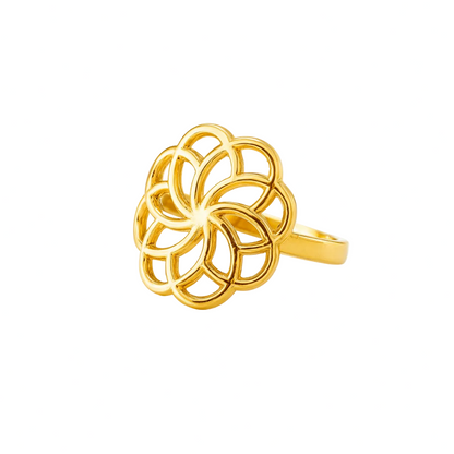 ANILLO VALENTINA ROCHE DORADO FLOR CALADA