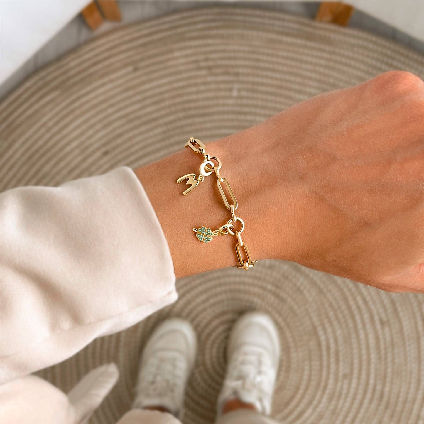 PULSERA VALENTINA ROCHE ESLABONES OVALADOS DORADOS