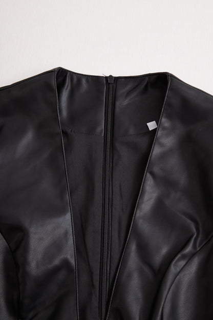 VESTIDO MIDI VALENTINA ROCHE EFECTO CUERO ELEGANTE