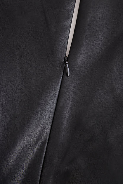 VESTIDO MIDI VALENTINA ROCHE EFECTO CUERO ELEGANTE