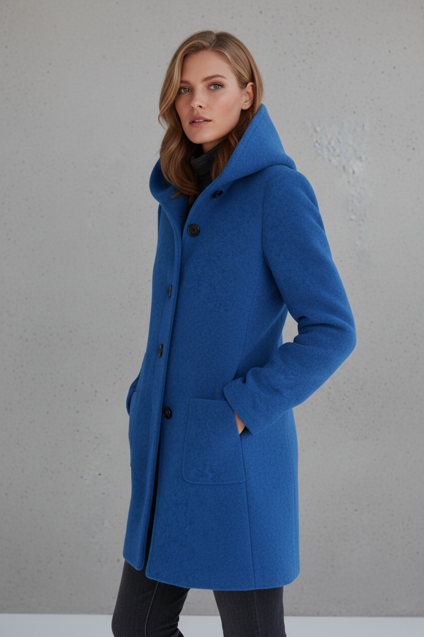 ABRIGO RECTO CON BOTONES Y CUELLO ESTRUCTURADO