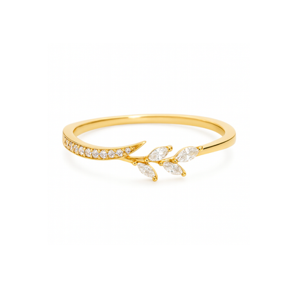 ANILLO VALENTINA ROCHE DORADO ENTRELAZADO CON CIRCONITAS