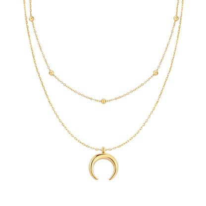 COLLAR VALENTINA ROCHE DORADO DOBLE CON LUNA