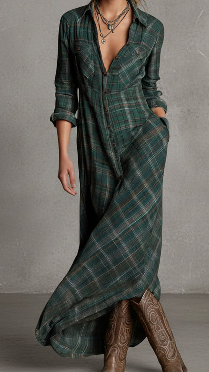 VESTIDO VALENTINA ROCHE CUADROS FLUIDOS