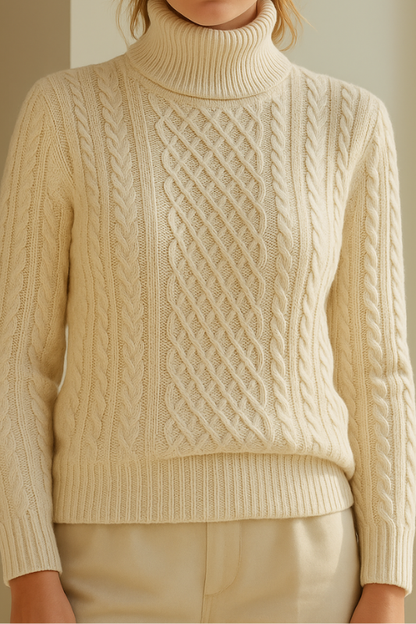 JERSEY DE PUNTO TRENZADO CON CUELLO ALTO