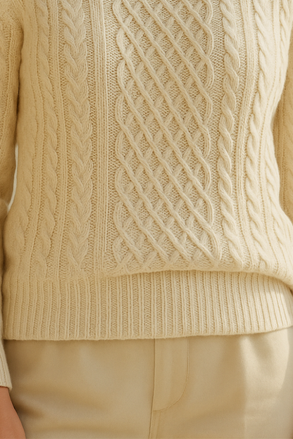 JERSEY DE PUNTO TRENZADO CON CUELLO ALTO