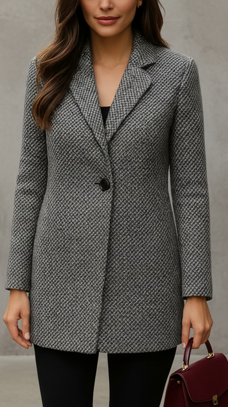 ABRIGO ENTALLADO ELEGANTE DE CORTE CLÁSICO