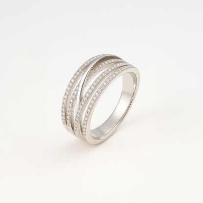 ANILLO VALENTINA ROCHE DORADO MULTIBANDA CON CIRCONITAS