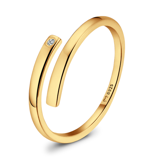 ANILLO VALENTINA ROCHE ARO LISO MINIMAL CON CIRCONITA